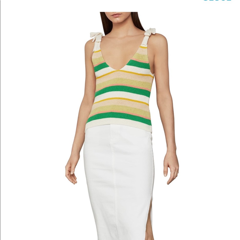 NWT BCBGMAXAZRIA Ribbed Bow Tie Tank